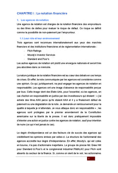 La notation financière : quelle régulation pour quelle finalité ?