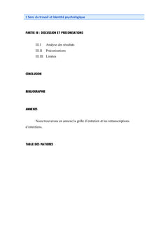 Sens du travail et identités psychologiques