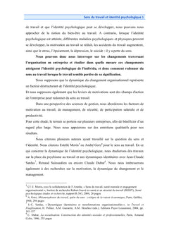 Sens du travail et identités psychologiques