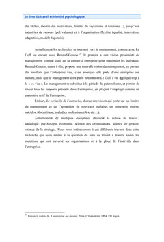 Sens du travail et identités psychologiques