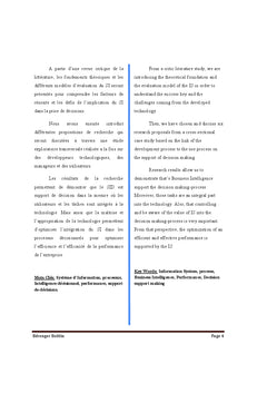 La contribution du systeme d'Information dans le processus decisionnel