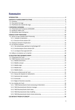 Le Complex events Processing du cas metier A la technique