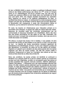 Efficacité différenciée des écoles publiques et privées