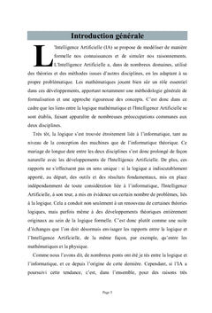 La Logique et l'Intelligence Artificielle : Raisonnements&Algorithmes