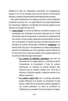 La Logique et l'Intelligence Artificielle : Raisonnements&Algorithmes