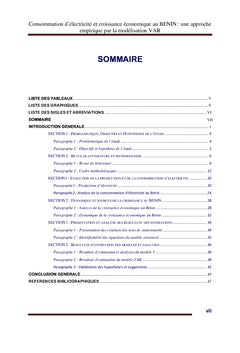 Consommation d'électricité et croissance économique au Bénin