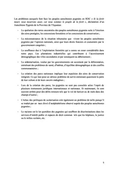 Les Peuples Autochtones Pygmees et la Problematique fonciere en RDC