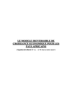 Modèle irréversible de croissance économique pour les pays africains