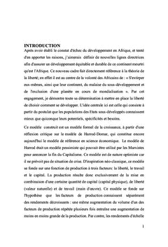 Modèle irréversible de croissance économique pour les pays africains