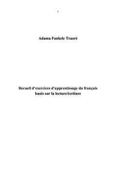 Recueil d'exercices d'apprentissage du français basés sur la lecture
