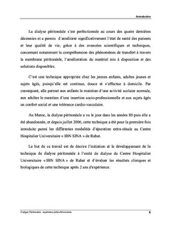Dialyse péritonéale: expérience pilote Marocaine