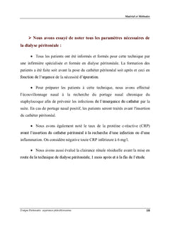 Dialyse péritonéale: expérience pilote Marocaine