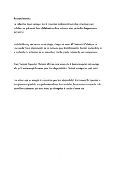 Reflexion autour de la construction de la vocation des artistes Belges