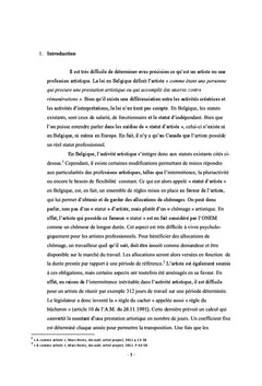 Reflexion autour de la construction de la vocation des artistes Belges