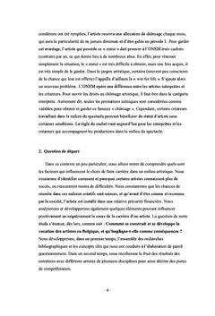 Reflexion autour de la construction de la vocation des artistes Belges