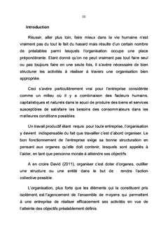 Organisation de l'entreprise