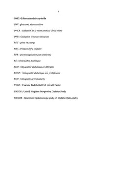 Apport des Anti-VGeF dans la neovascularisation irienne des OVCR