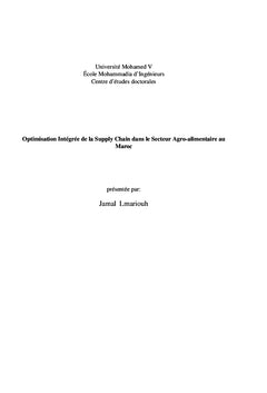 Optimisation intégrée de la supply chain