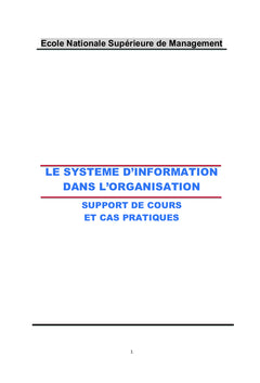 Le système d'information dans l'organisation