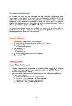 Le système d'information dans l'organisation
