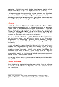 Le système d'information dans l'organisation