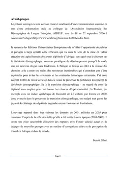 Implications socio-demographiques du concept de diplôme sans emploi