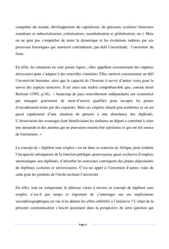 Implications socio-demographiques du concept de diplôme sans emploi