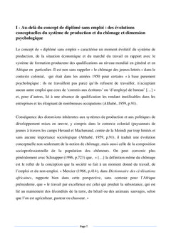 Implications socio-demographiques du concept de diplôme sans emploi