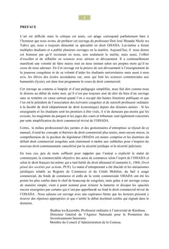 Droit commercial A l'usage des enseignants en droit et en economie