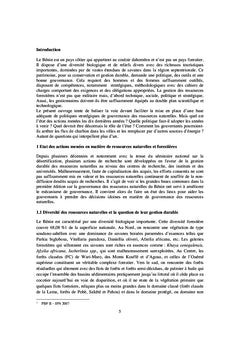 La question de gouvernance des ressources naturelles au Bénin