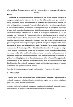 Le système de management intégré et les pratiques de la qualité