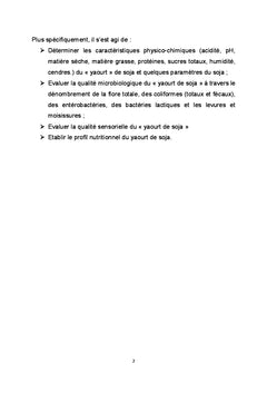 Contribution à la valorisation du yaourt de soja