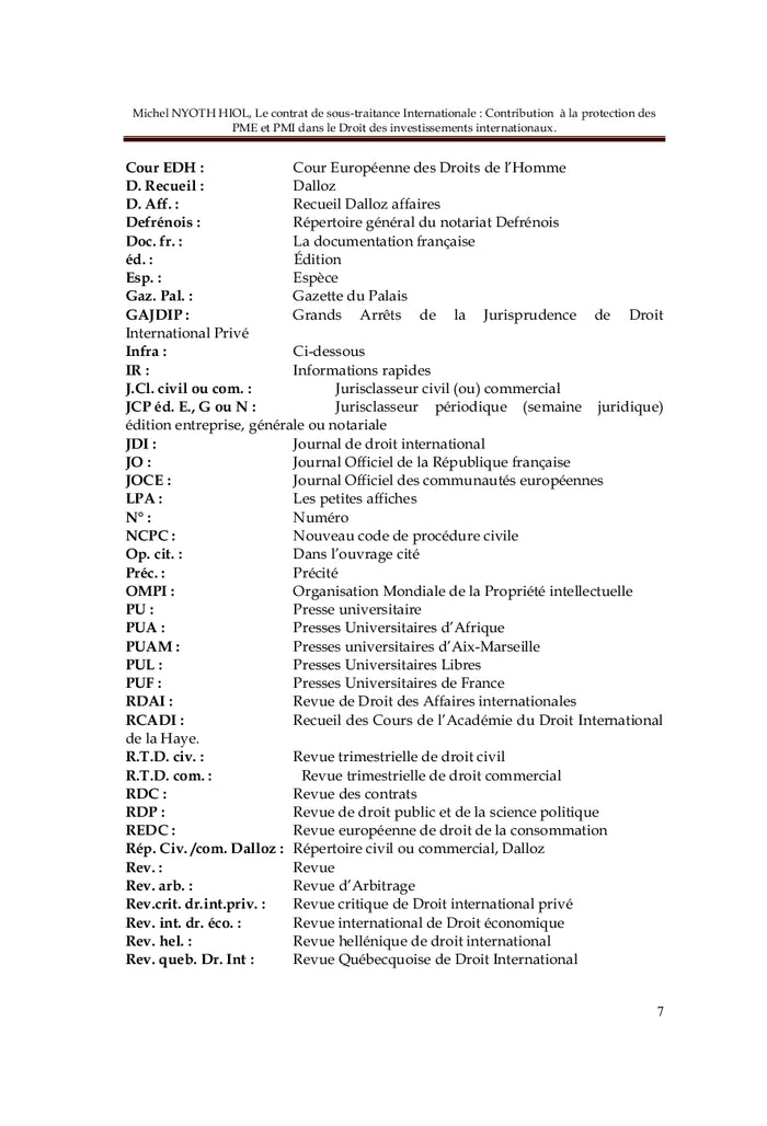 Le Contrat de sous-traitance internationale