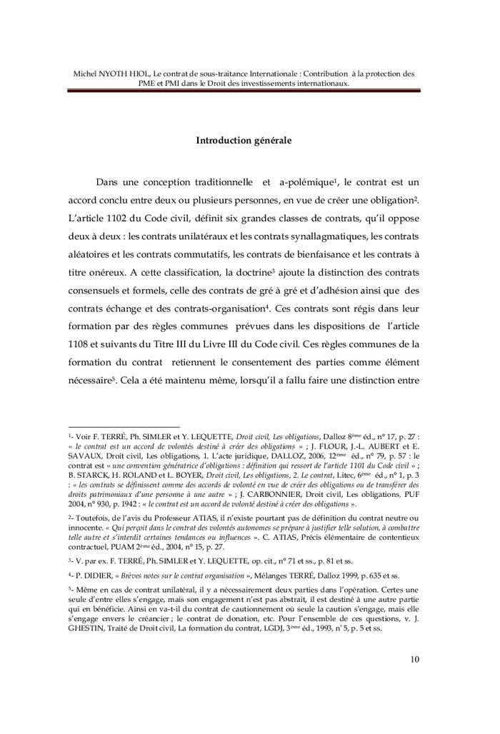 Le Contrat de sous-traitance internationale