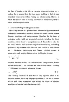 Theoretical & Experimental Analysis of Buckling of Cylindrical Structures