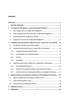 Integration des Communications Unifiees au sein de la Supply Chain