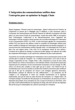 Integration des Communications Unifiees au sein de la Supply Chain