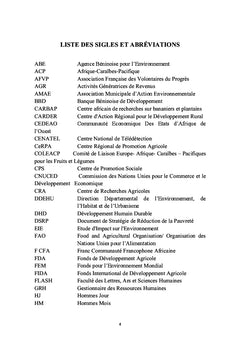 Cultures fruitières: environnement et socioéconomie au Sud Bénin