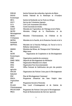 Cultures fruitières: environnement et socioéconomie au Sud Bénin
