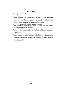 Cultures fruitières: environnement et socioéconomie au Sud Bénin