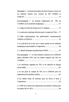 La fiscalite douaniere sur les equipements d'eNR au Senegal (CeDeAO)