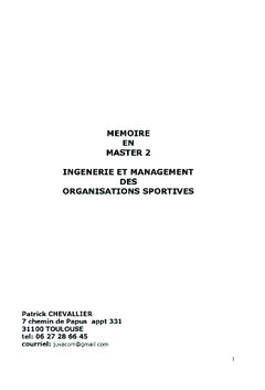 Ingénierie et management des organisations sportives