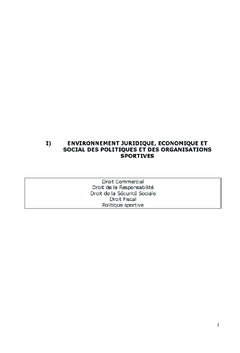 Ingénierie et management des organisations sportives
