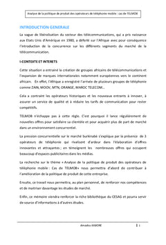 Analyse de la politique de produit des operateurs mobiles