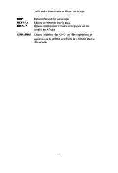 Conflit armé et démocratisation en Afrique: cas du Niger