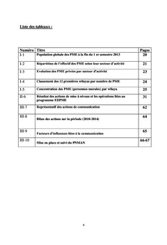 Analyse des procédures d'accompagnement pour le développement des PME