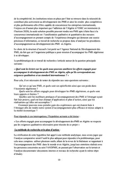Analyse des procédures d'accompagnement pour le développement des PME