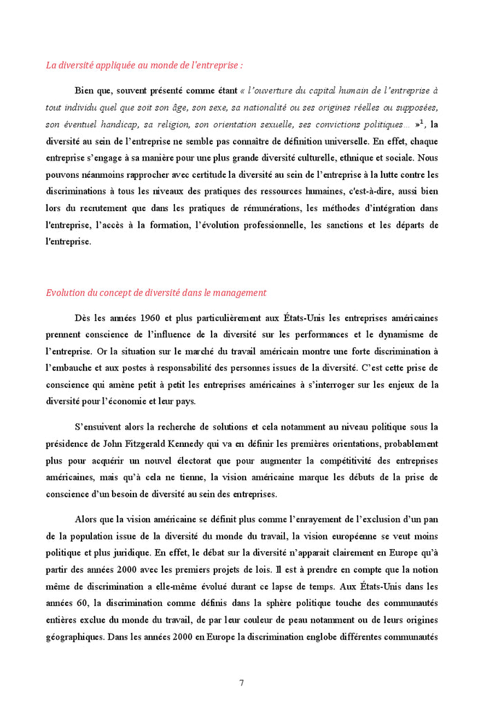 Évolution des pratiques de gestion de la diversité en entreprise