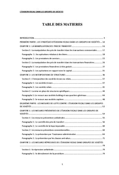 L'évasion fiscale dans les groupes de sociétés