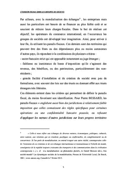 L'évasion fiscale dans les groupes de sociétés